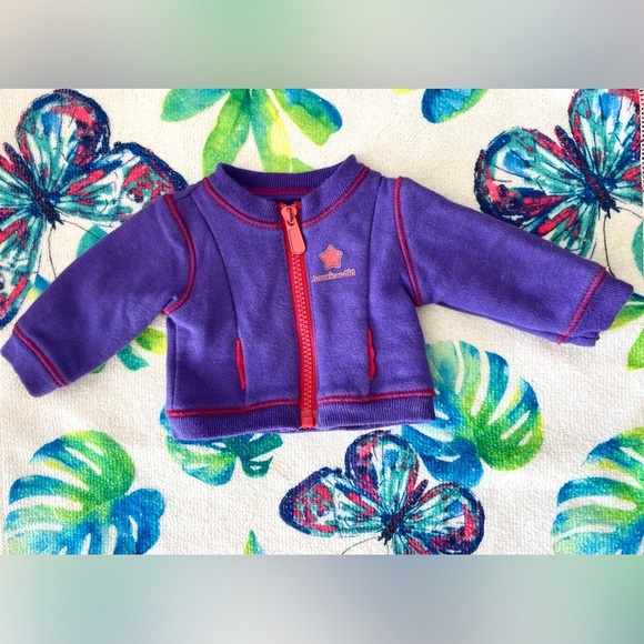 American Girl Doll Purple Zip Up Sweater Retired - Picture 4 of 6
